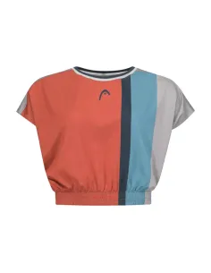 Camiseta Sem Mangas Head Padel Crop Coral Mulher